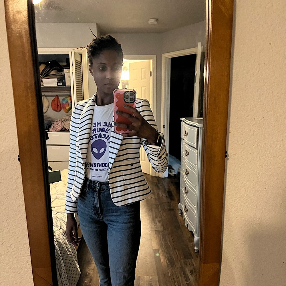 Zara Striped short blazer